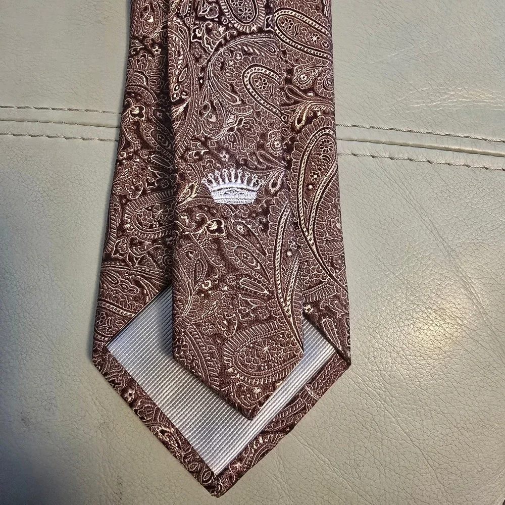 Countess Mara Mens Brown Paisley Silk Blend Necktie Classic Formal Business‎ Tie